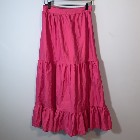 Japna Fuchsia pink Cotton tiered maxi long flowy Skirt size medium - Picture 1 of 4